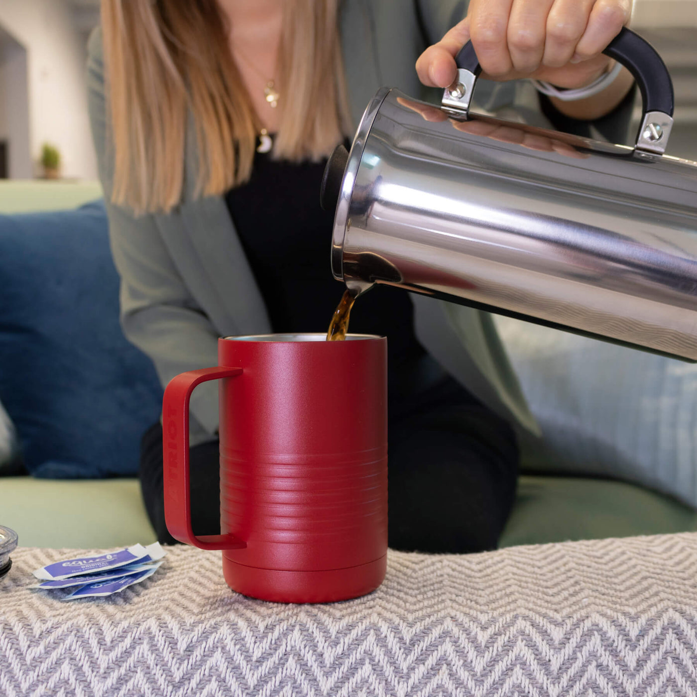 mug with coffee #color_red